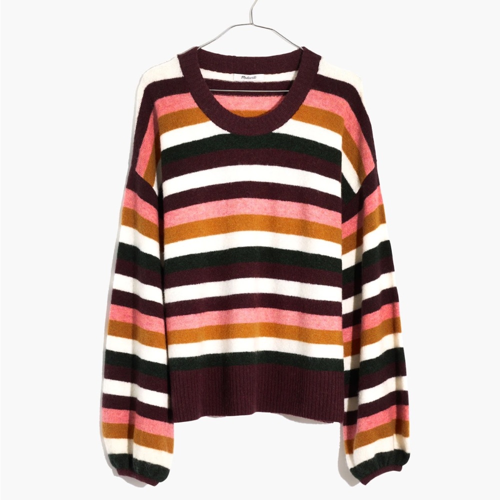 Madewell Striped Payton Pullover Sweater in Coziest Yarn